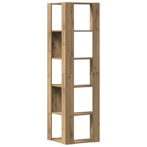 Βιβλιοθήκη Γωνιακή 5 Επ. Αρτισιανή Δρυς 50x50x179 εκ Επεξ. Ξύλο - Pakobazaar