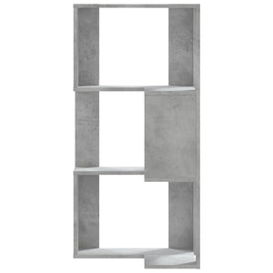 Βιβλιοθήκη Γωνιακή 3 Επ. Γκρι Σκυροδέμ. 50x50x102εκ Επεξ. Ξύλο