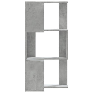 Βιβλιοθήκη Γωνιακή 3 Επ. Γκρι Σκυροδέμ. 50x50x102εκ Επεξ. Ξύλο