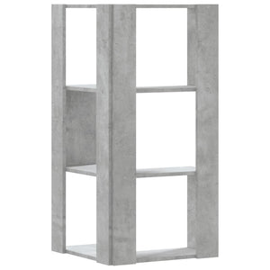 Βιβλιοθήκη Γωνιακή 3 Επ. Γκρι Σκυροδέμ. 50x50x102εκ Επεξ. Ξύλο