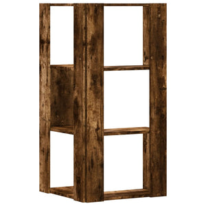 Βιβλιοθήκη Γωνιακή 3 Επ. Καπνιστή Δρυς 50x50x102εκ Επεξ. Ξύλο