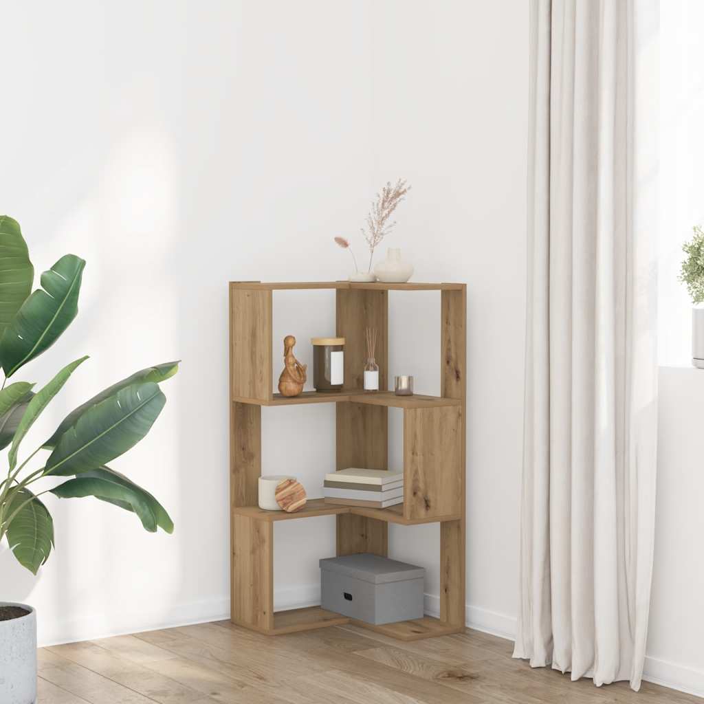 Βιβλιοθήκη Γωνιακή 3 Επ. Αρτισιανή Δρυς 50x50x102εκ Επεξ. Ξύλο