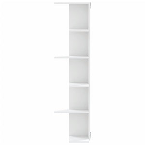 Γωνιακή Ραφιέρα Τοίχου Λευκή 36,5x36,5x140 εκ. Επεξ. Ξύλο