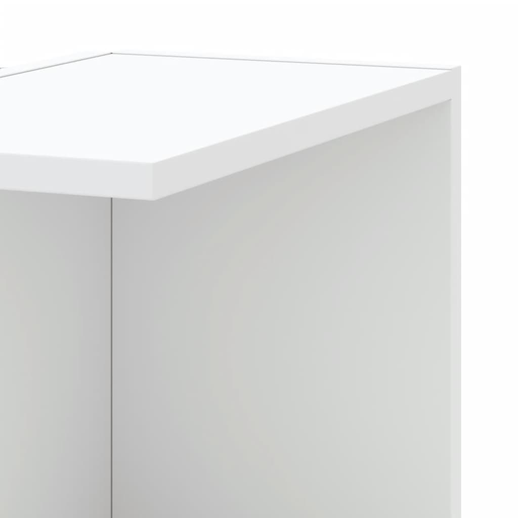 Γωνιακή Ραφιέρα Τοίχου Λευκή 36,5x36,5x140 εκ. Επεξ. Ξύλο