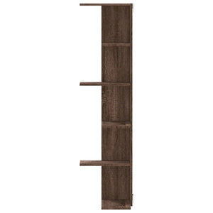 Γωνιακή Ραφιέρα Τοίχου Καφέ Δρυς 36,5x36,5x140 εκ. Επεξ. Ξύλο