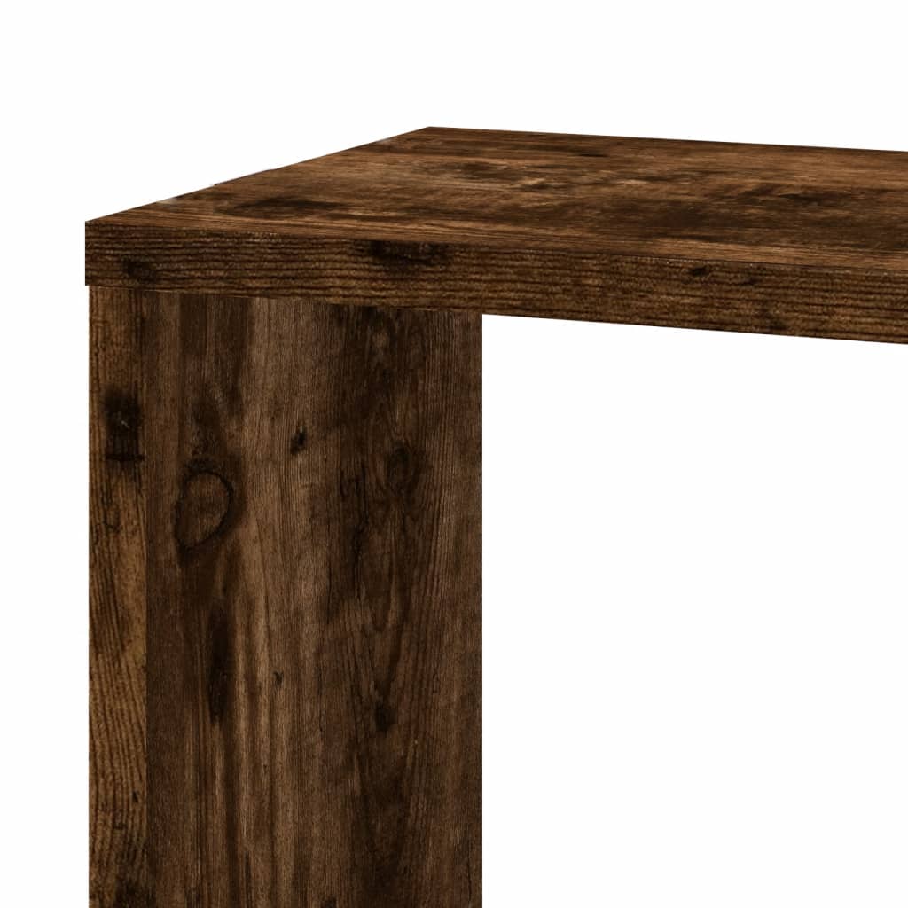 Γωνιακή Ραφιέρα Τοίχου Καπνιστή Δρυς 45x45x147 εκ Επεξ. Ξύλο - Pakobazaar