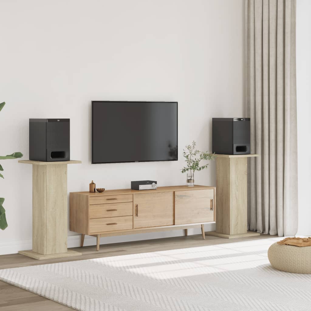 Βάσεις Ηχείων 2 Τεμ. Sonoma Δρυς 30x30x80εκ. Επεξεργασμένο Ξύλο - Pakobazaar