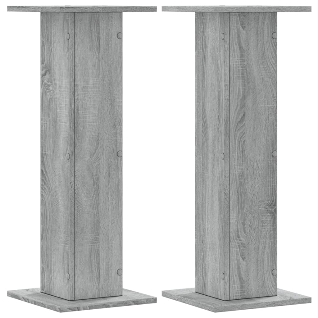 Βάσεις Ηχείων 2 Τεμ. Γκρι Sonoma 30x30x80εκ. Επεξεργασμένο Ξύλο