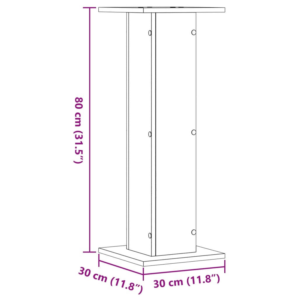 Βάσεις Ηχείων 2 Τεμ. Γκρι Sonoma 30x30x80εκ. Επεξεργασμένο Ξύλο