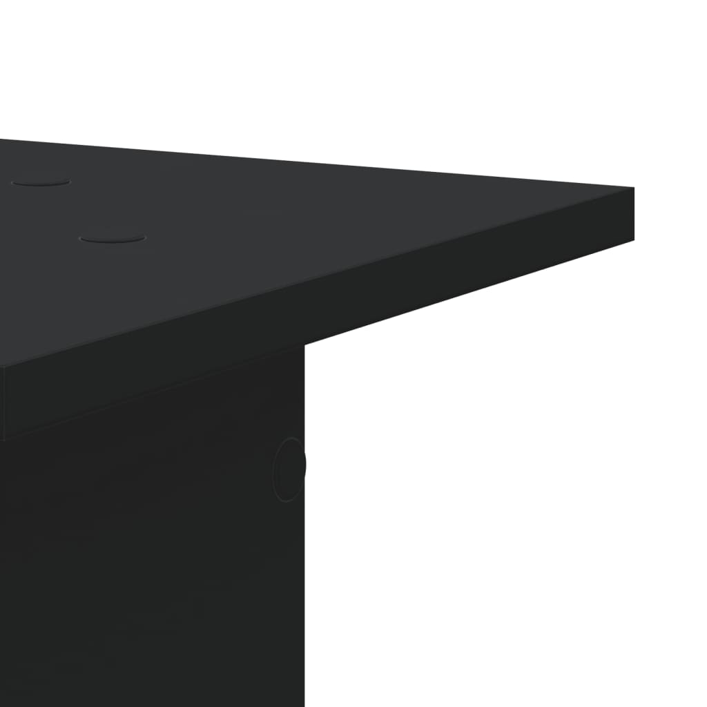 Βάσεις Ηχείων 2 Τεμ. Μαύρες 30x30x95 εκ. Επεξ. ΞύλοΞύλο δρυός - Pakobazaar