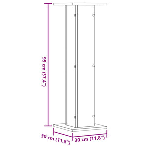 Βάσεις Ηχείων 2 Τεμ. Γκρι Σκυρ. 30x30x95 εκ. Επεξ. Ξύλο - Pakobazaar