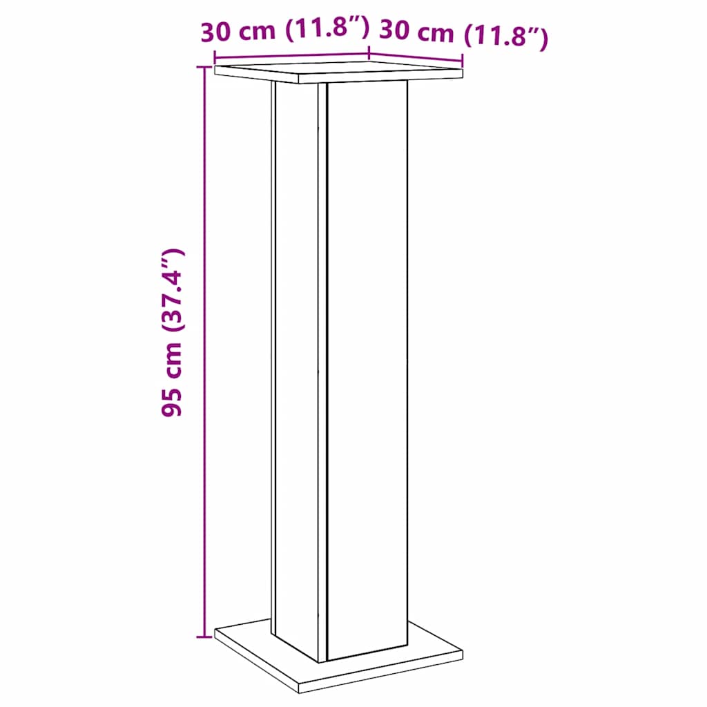 Βάσεις Ηχείων 2 τεμ. Αρτισιανή Δρυς 30x30x95 εκ. Επεξ. Ξύλο