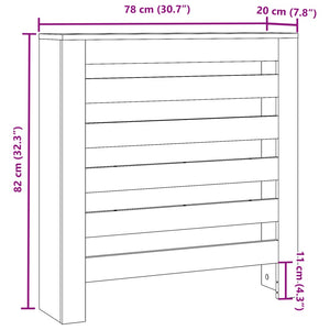 Κάλυμμα Καλοριφέρ Γκρι Σκυροδέματος 78x20x82 εκ. Επεξ. Ξύλο