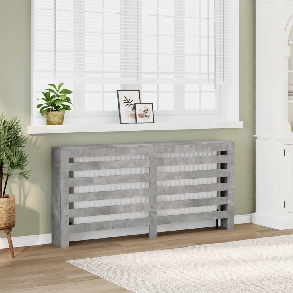 Κάλυμμα Καλοριφέρ Γκρι Σκυροδέματος 175x20x82 εκ. Επεξ. Ξύλο - Pakobazaar