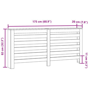 Κάλυμμα Καλοριφέρ Καπνιστή Δρυς 175x20x82εκ. Επεξεργασμένο Ξύλο - Pakobazaar
