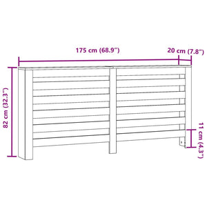 Κάλυμμα Καλοριφέρ Γκρι Sonoma 175x20x82 εκ Επεξεργασμένο Ξύλο - Pakobazaar