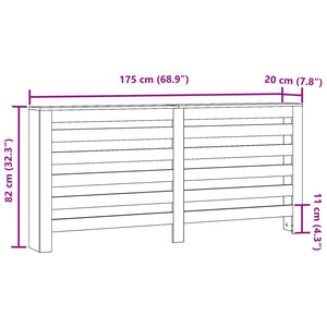 Κάλυμμα Καλοριφέρ Καφέ Δρυς 175x20x82 εκ. Επεξεργασμένο Ξύλο