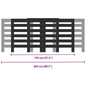 Κάλυμμα Καλοριφέρ Μαύρο 205x21,5x83,5εκ. από Επεξεργασμένο Ξύλο - Pakobazaar