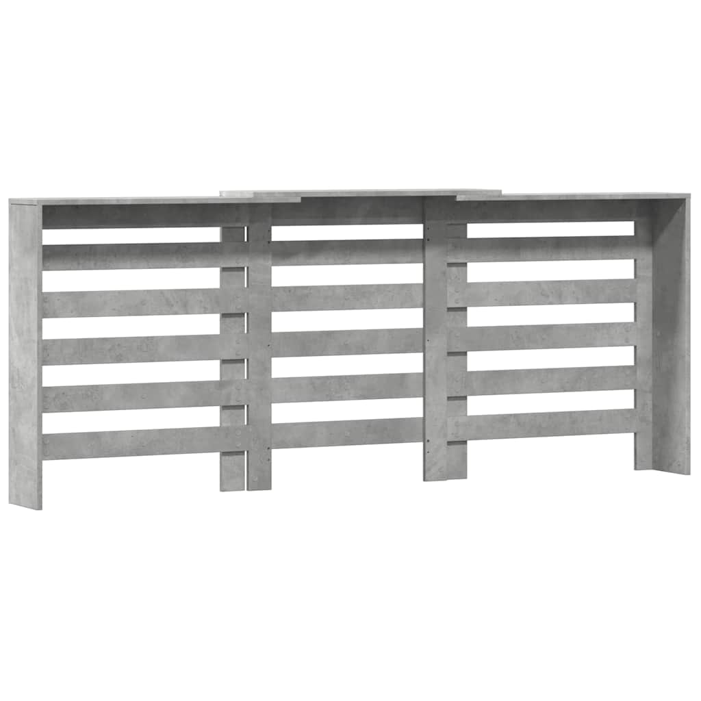 Κάλυμμα Καλοριφέρ Γκρι Σκυροδέματος 205x21,5x83,5εκ. Επεξ. Ξύλο