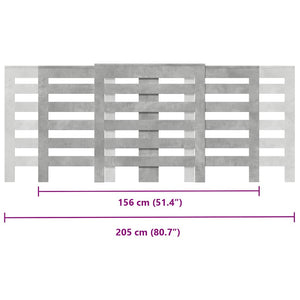 Κάλυμμα Καλοριφέρ Γκρι Σκυροδέματος 205x21,5x83,5εκ. Επεξ. Ξύλο