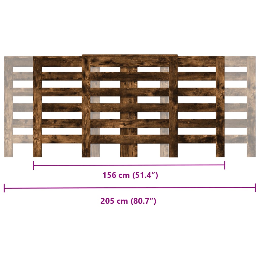 Κάλυμμα Καλοριφέρ Καπνιστή Δρυς 205x21,5x83,5 εκ. Επεξ. Ξύλο