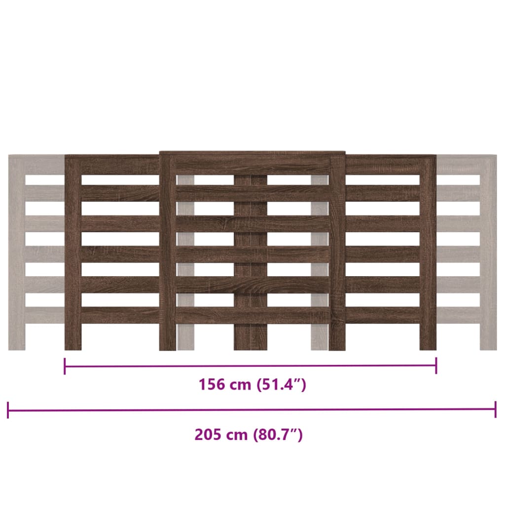 Κάλυμμα Καλοριφέρ Καφέ Δρυς 205x21,5x83,5εκ. Επεξεργασμένο Ξύλο - Pakobazaar