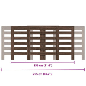 Κάλυμμα Καλοριφέρ Καφέ Δρυς 205x21,5x83,5εκ. Επεξεργασμένο Ξύλο - Pakobazaar