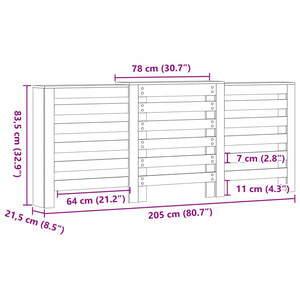 Κάλυμμα Καλοριφέρ Όψη Παλαιού Ξύλου 205x21,5x83,5εκ. Επεξ. Ξύλο