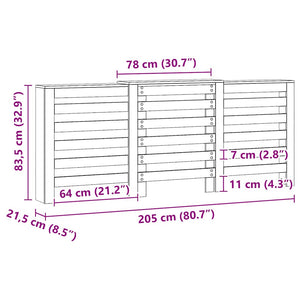Κάλυμμα Καλοριφέρ Αρτισιανή Δρυς 205x21,5x83,5 εκ Επεξ. Ξύλο - Pakobazaar