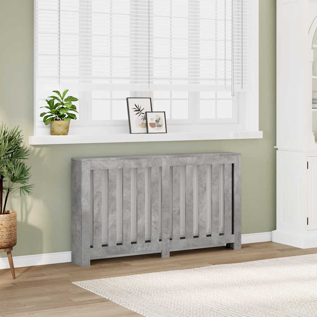 Κάλυμμα Καλοριφέρ Γκρι Σκυροδέματος 149x20x82 εκ. Επεξ. Ξύλο - Pakobazaar