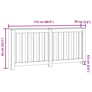 Κάλυμμα Καλοριφέρ Όψη Παλαιού Ξύλου 175x20x82 εκ. Επεξ. Ξύλο - Pakobazaar