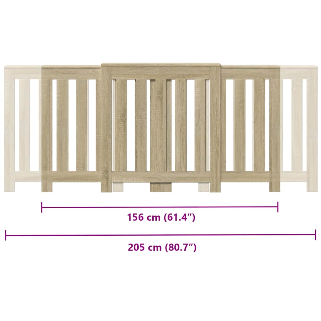 Κάλυμμα Καλοριφέρ Sonoma Δρυς 205x21,5x83,5εκ. Επεξ. Ξύλο - Pakobazaar