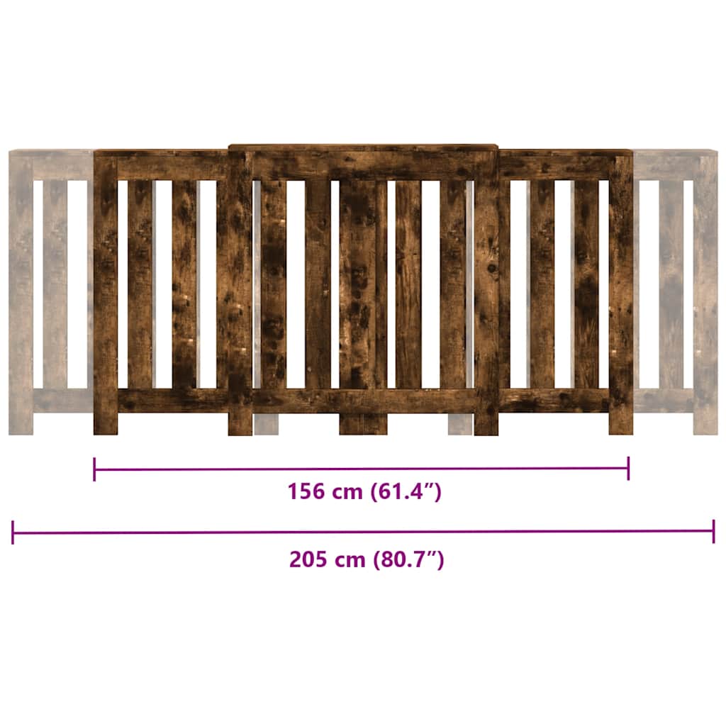Κάλυμμα Καλοριφέρ Καπνιστή Δρυς 205x21,5x83,5 εκ. Επεξ. Ξύλο - Pakobazaar