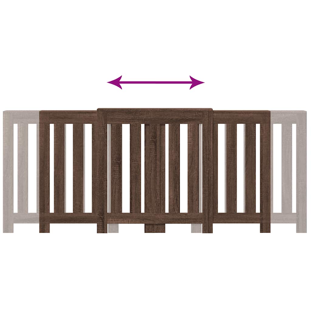 Κάλυμμα Καλοριφέρ Καφέ Δρυς 205x21,5x83,5εκ. Επεξεργασμένο Ξύλο - Pakobazaar