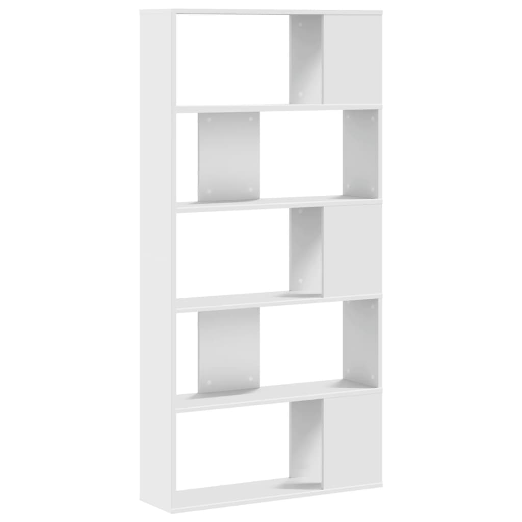 Βιβλιοθήκη 5 Επιπέδων Λευκή 80,5x23,5x162,5 εκ. Επεξεργ. Ξύλο - Pakobazaar