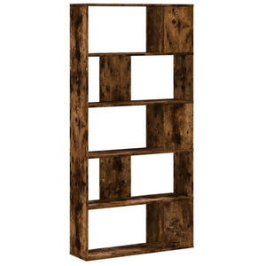 Βιβλιοθήκη 5 Επιπέδων Καπνιστή Δρυς 80,5x23,5x162,5 Επεξ. Ξύλο
