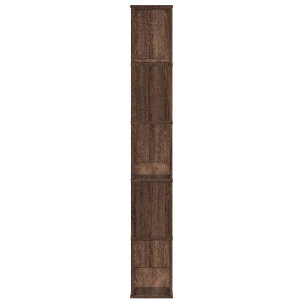 Βιβλιοθήκη 5 Επιπέδων Καφέ Δρυς 80,5x23,5x162,5εκ Επεξεργ. Ξύλο