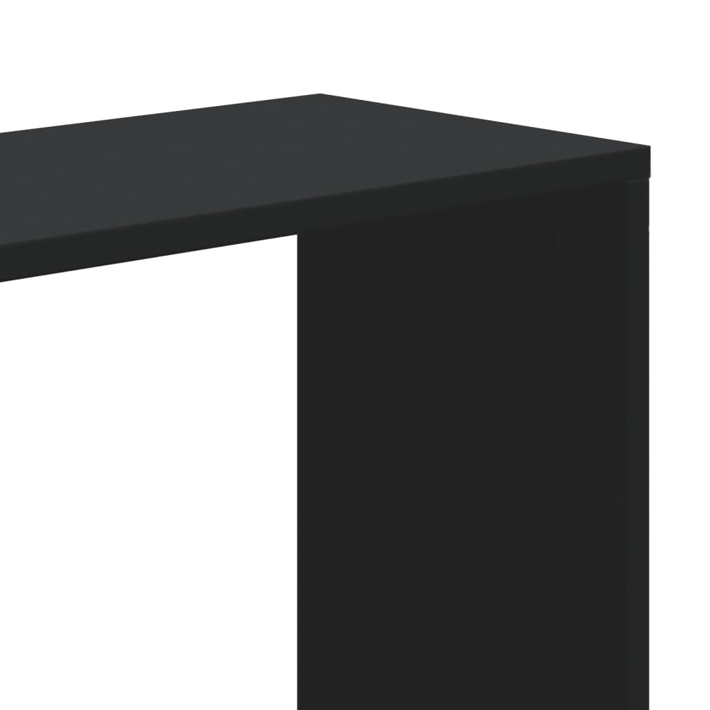 Βιβλιοθήκη 5 Επιπέδων Μαύρη 45x23,5x162,5 εκ. Επεξεργ. Ξύλο