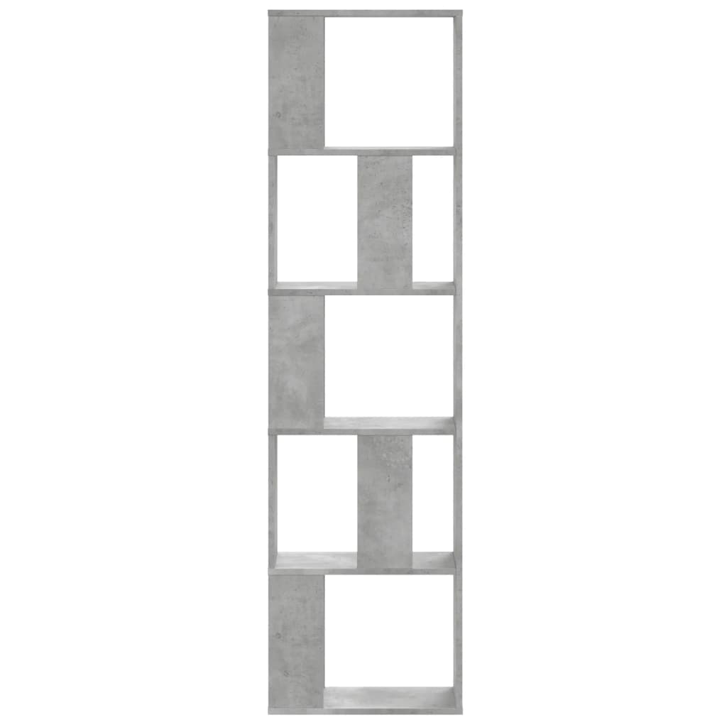 Βιβλιοθήκη 5 Επιπέδων Γκρι Σκυροδέματος 45 x 23,5 x 162,5 εκ.