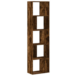 Βιβλιοθήκη 5 Επιπέδων Καπνιστή Δρυς 45x23,5x162,5εκ. Επεξ. Ξύλο