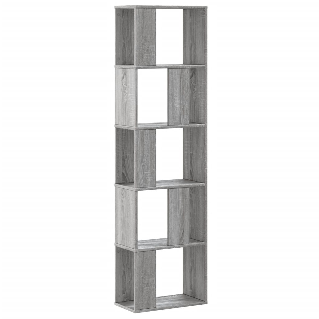 Βιβλιοθήκη 5 Επιπέδων Γκρι Sonoma 45x23,5x162,5 εκ. Επεξ. Ξύλο