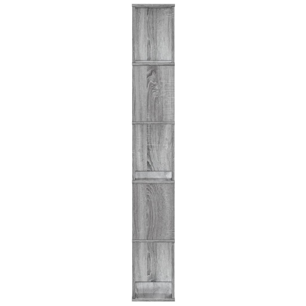 Βιβλιοθήκη 5 Επιπέδων Γκρι Sonoma 45x23,5x162,5 εκ. Επεξ. Ξύλο