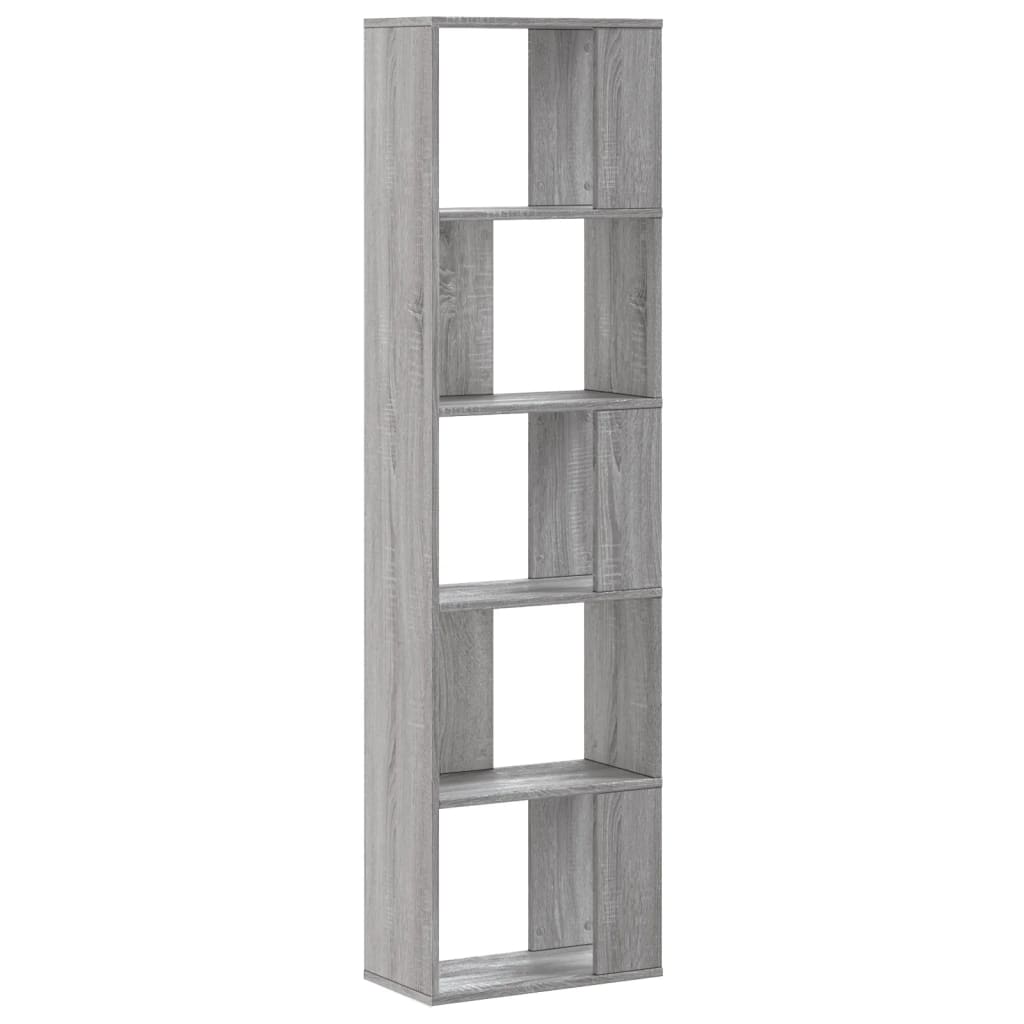 Βιβλιοθήκη 5 Επιπέδων Γκρι Sonoma 45x23,5x162,5 εκ. Επεξ. Ξύλο