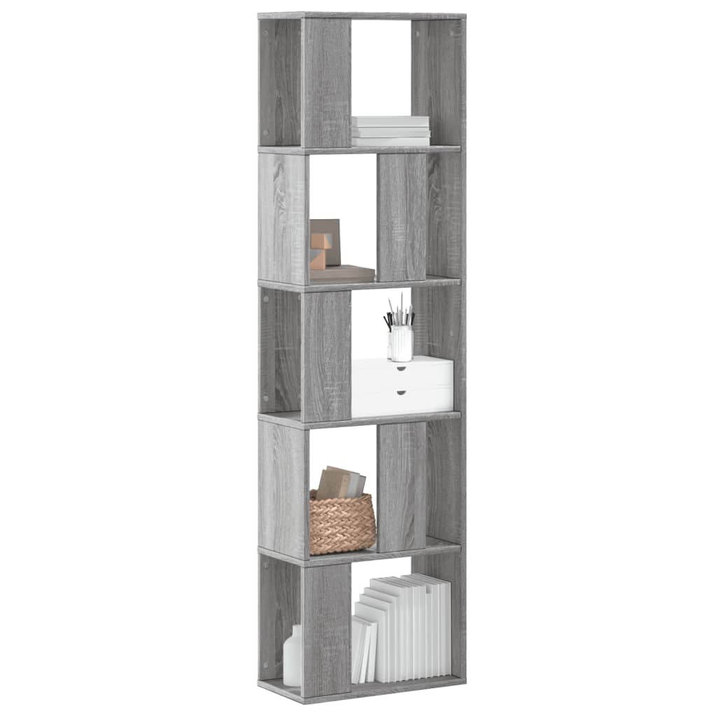 Βιβλιοθήκη 5 Επιπέδων Γκρι Sonoma 45x23,5x162,5 εκ. Επεξ. Ξύλο