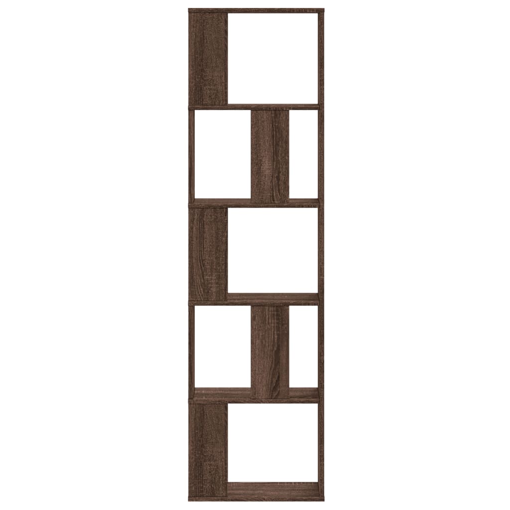 Βιβλιοθήκη 5 Επιπέδων Καφέ Δρυς 45x23,5x162,5 εκ. Επεξεργ. Ξύλο - Pakobazaar