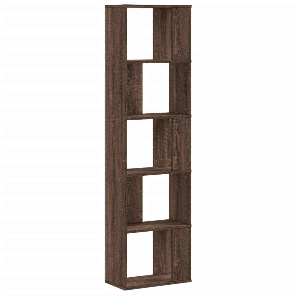 Βιβλιοθήκη 5 Επιπέδων Καφέ Δρυς 45x23,5x162,5 εκ. Επεξεργ. Ξύλο - Pakobazaar