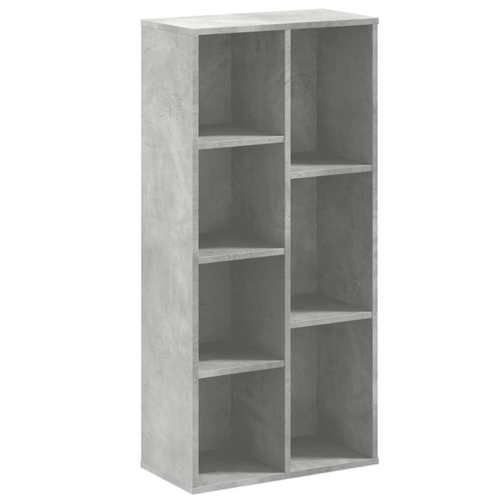 Βιβλιοθήκη Γκρι Σκυροδέματος 50x25x105 εκ. Επεξεργ. Ξύλο
