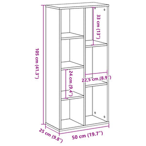 Βιβλιοθήκη Γκρι Sonoma 50x25x105 εκ. από Επεξεργ. Ξύλο