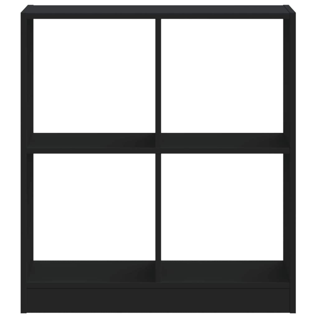 Βιβλιοθήκη Μαύρη 68,5 x 32 x 75 εκ. από Επεξεργασμένο Ξύλο