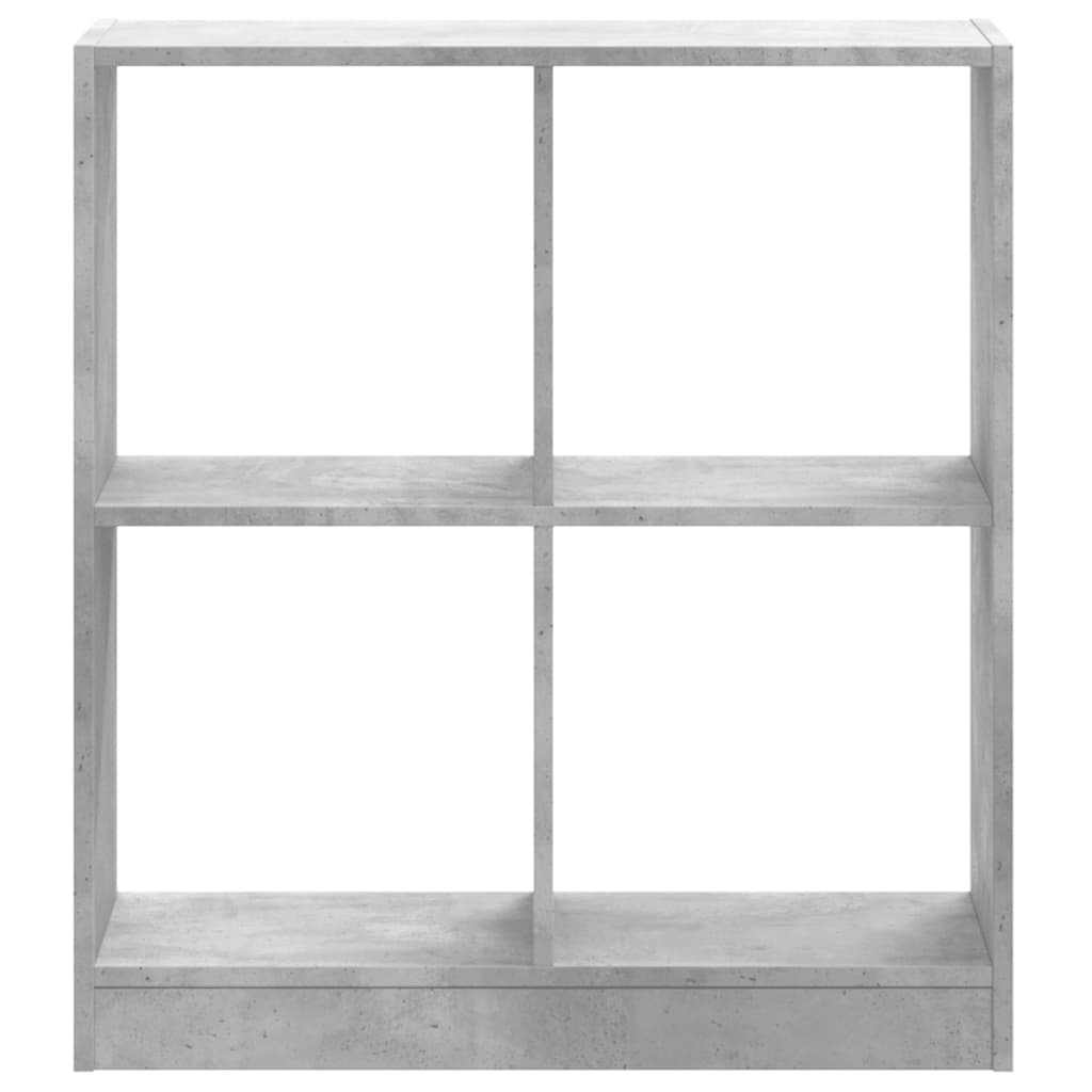 Βιβλιοθήκη Γκρι Σκυροδέματος 68,5x32x75 εκ. Επεξεργ. Ξύλο